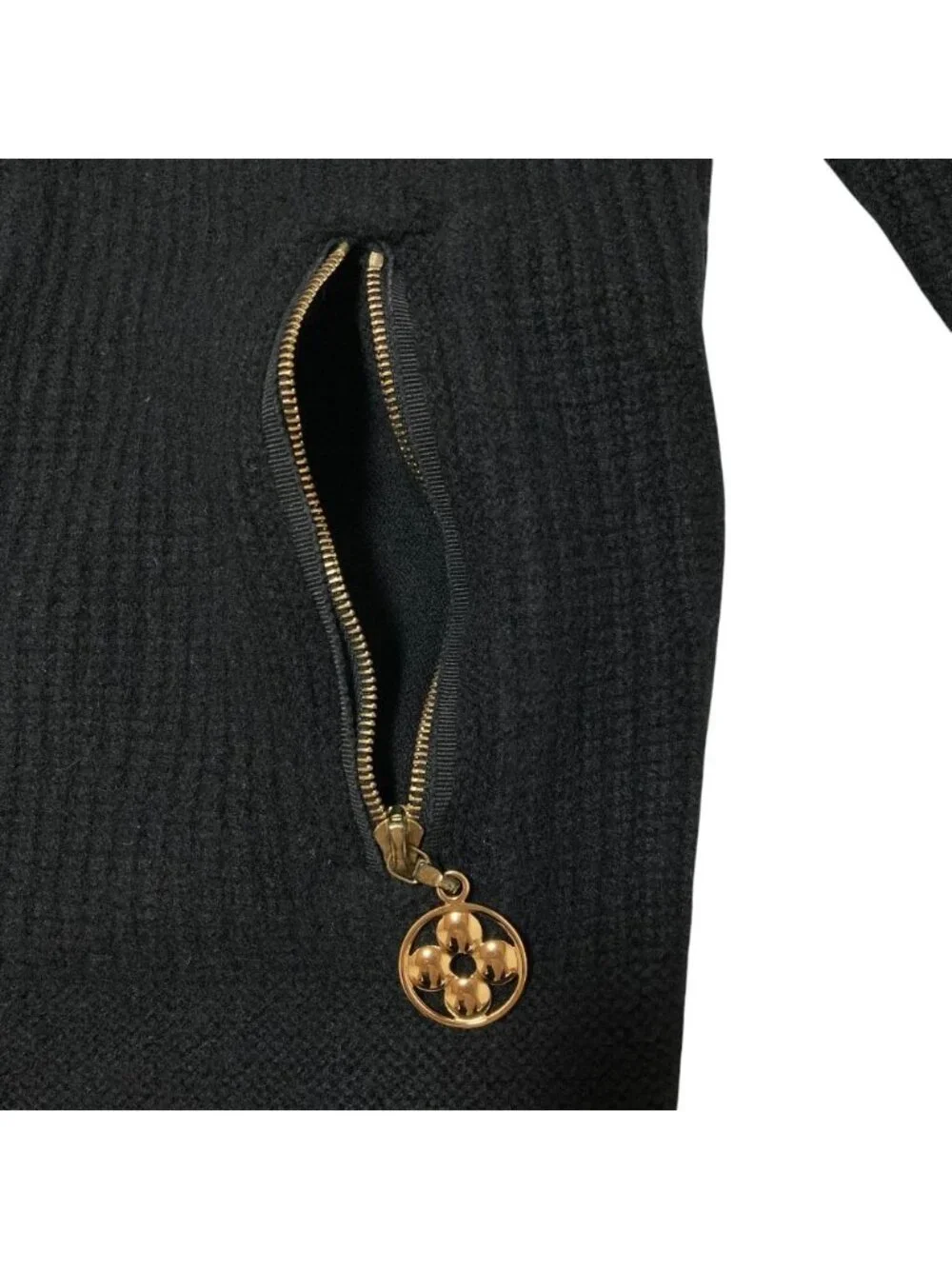 Louis Vuitton Zip Up Knit Cardigan Black